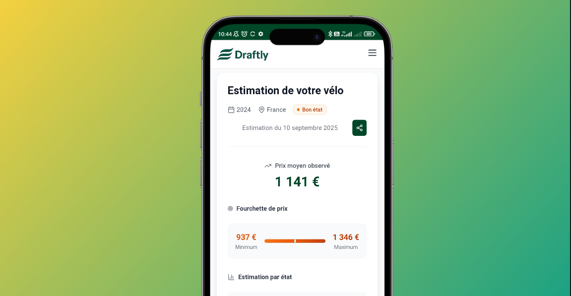 Estimer le prix de son vélo avec Draftly : comment ça marche ?